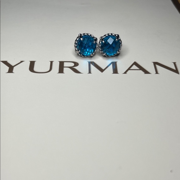 David Yurman Chatelaine Earrings in Blue Topaz - Picture 4 of 8